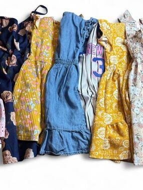 Bundle of 7 toddler kid girl dresses 
Sizes 4t-5t